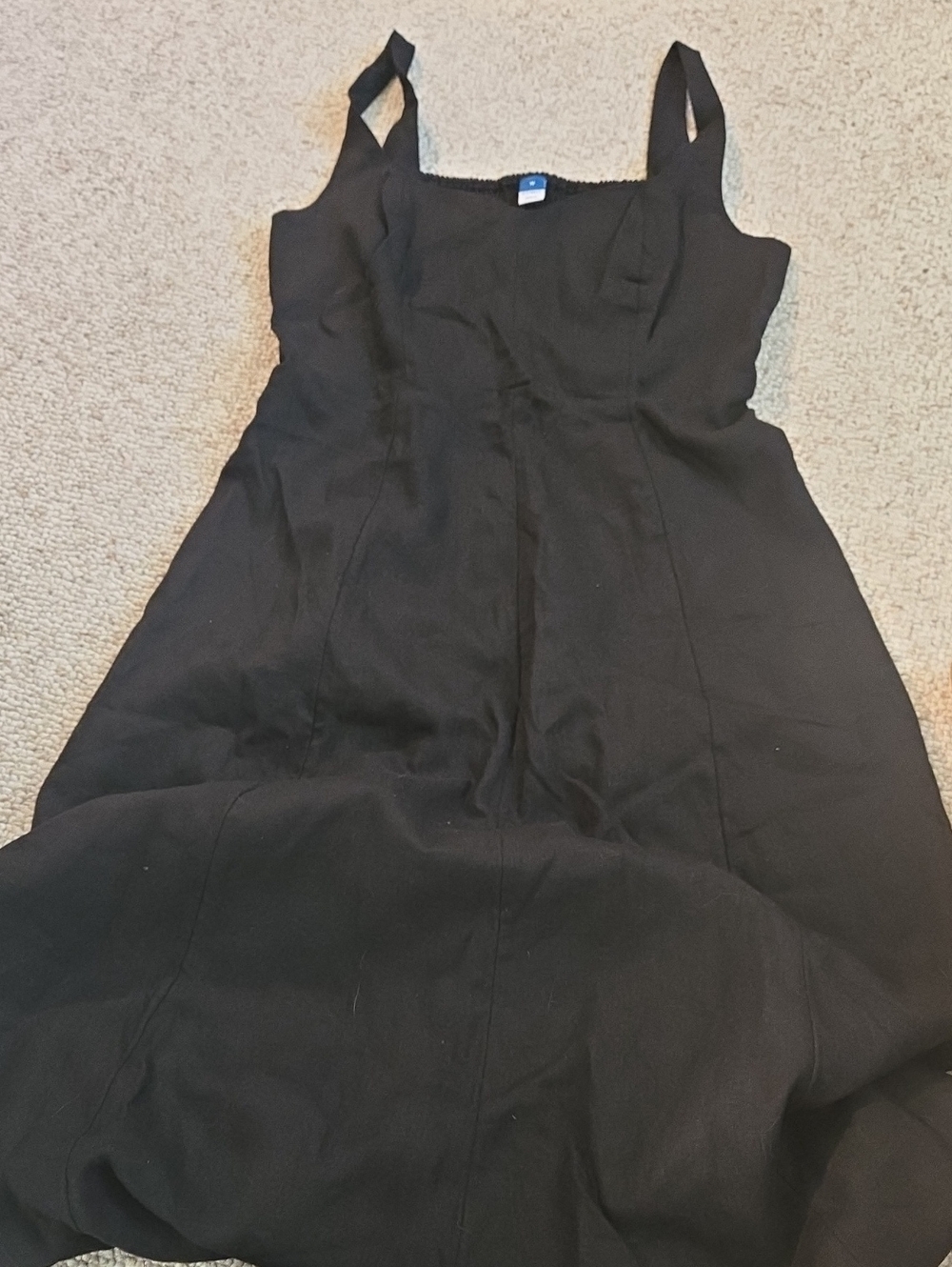 Old Navy Linen Blend Black Midi Dress